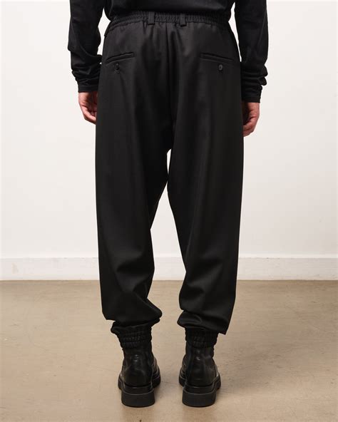 Track Pants Black Wool Twill 